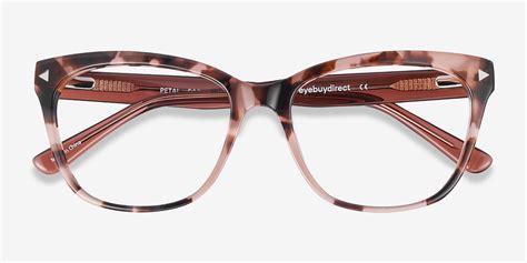 pink tortoiseshell glasses frames.